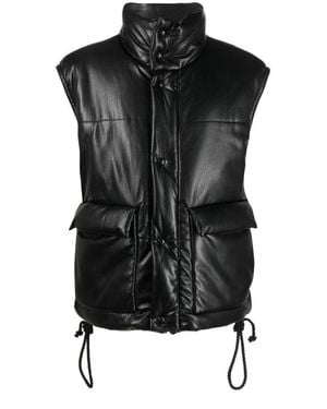 Nanushka Padded Turtleneck Vest With Glossy Finish - Black