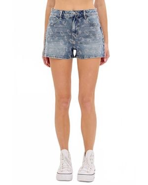 cello Cheetah Rhinestone Short - Blue
