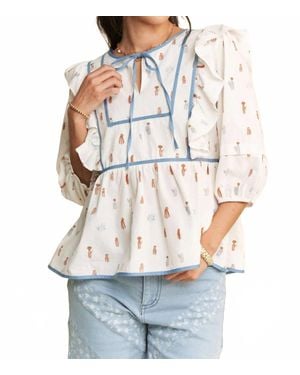 Davi & Dani Paint Me A Cactus Top - White