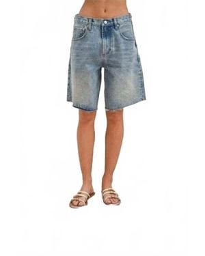 Aaron & Amber Mesa Denim Bermuda Shorts - Blue