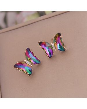 Fashnzfab Crystal Butterfly Rings (Adjustable) - Multicolor