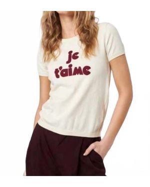 John + Jenn Cedric Short Sleeve Sweater - White