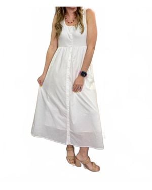 Wishlist Simply Sweet Button-Up Midi Dress - White