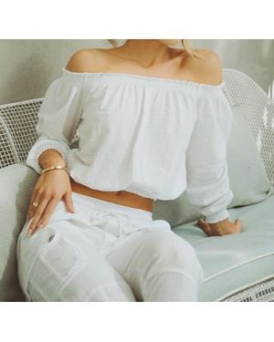 Blanco BY NATURE Solange Off Shoulder Top - Gray