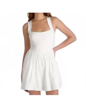 French Connection Cleo Ponte Poplin Mini Dress - White