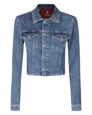Dondup Denim Jewel Button Cropped Jacket - Blue