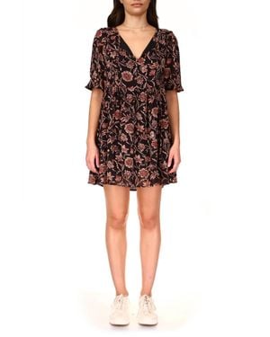 Sanctuary Bloom Volume Sleeves Dress - Red