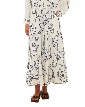 FARM Rio Fresh Fish Midi Skirt - White