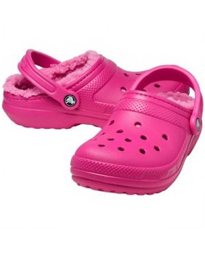 Crocs™ Classic Lined Fuzzy Slippers Clog - Pink