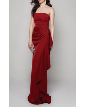 Alyce Paris Strapless Gown With Side Rouching - Red