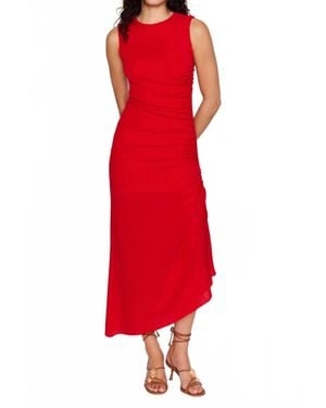 MINKPINK Rosa Drawstring Midi Dress - Red