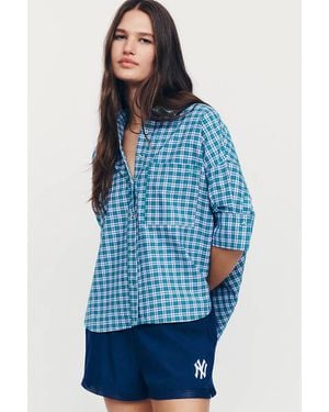 Maeve Mabel Boxy Oxford Shirt Top - Purple