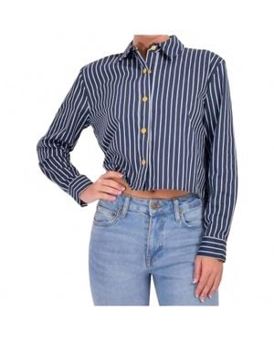 L'Agence Cosette Hi Low Shirt - Blue