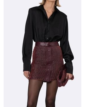 NonChalant Label Larissa Button Down Bodysuit - Red