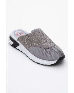 Prologue Shoes Glea Mesh Rhinestone Mules - Gray