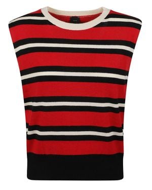 Pinko Stoccolma Striped Knit Vest - Red