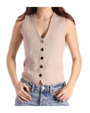 Minnie Rose Cotton Blend Vest - Blue