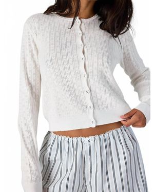 Asher Pipa Pointelle Cardigan - Gray
