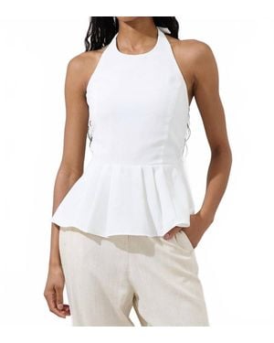 Sugarlips Karmina Peplum Halter Neck Top - White