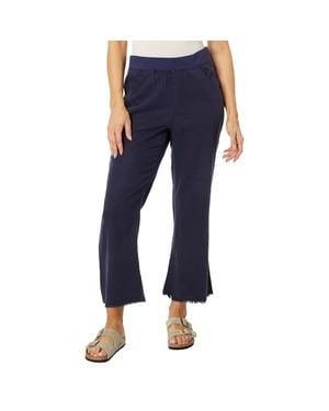 XCVI Lorilei Pants Stretch Elastic Waist Flared Cropped Red1040 - Blue