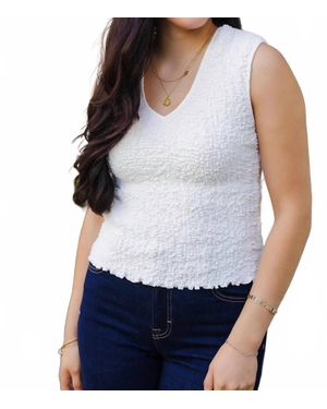 Mustard Seed Vanilla Bean Textured Tank Top - White