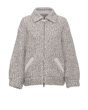 D. EXTERIOR Sequined Wool-Blend Bomber Jacket - Gray