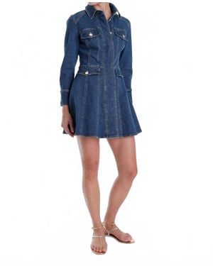 Karina Grimaldi Daniela Denim Mini Dress - Blue