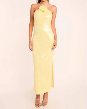 Endless Rose Rose Sequin Halter Maxi Dress - Yellow