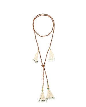 MONOKI Double Tie Necklace - White