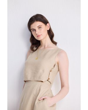 REISTOR Breathable Hemp Boxy Crop Top - Natural
