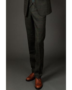 Robert Simon Joshua Tweed Check Pants - Black
