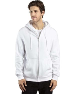 Threadfast Apparel Fleece Full-Zip Hooded Sweatshirt - White