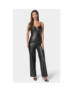 Bebe Cropped Jumpsuit - Black