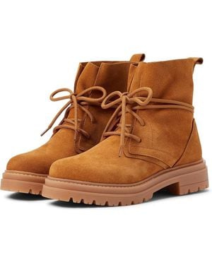 Steve Madden Tahoe Suede Round Toe Lace Up Ankle Boots Jobb736 - Brown