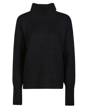 Aragona Turtle Neck Maxi Cashmere Sweater - Black