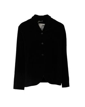 Apuntob Boxy Three-Button Rounded Hem Blazer - Black