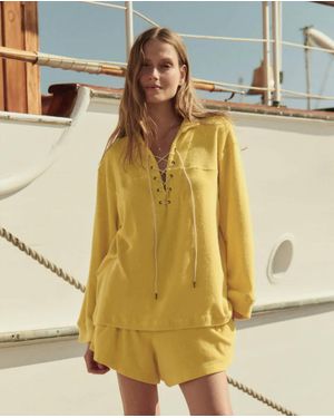 The Great The Micro Terry Lace Up Tunic - Metallic