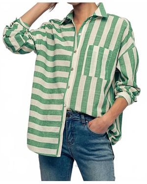 Urban Daizy Oversized Button Down Top - Green