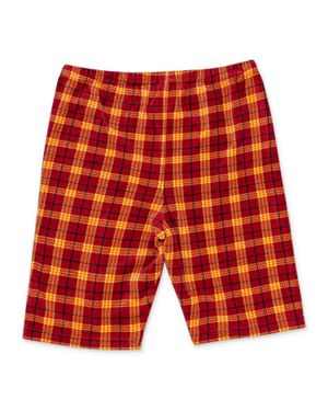 MadeMe Velour Plaid Biker Shorts - Red