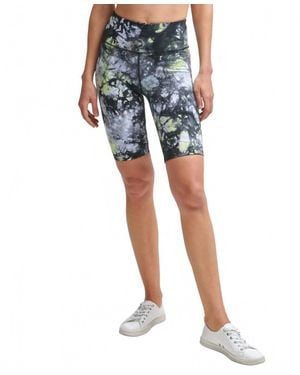 Calvin Klein Performance Oslo Tie-Dyed High-Waist Bike Shorts - Blue