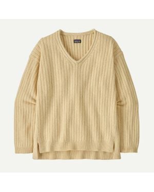 Patagonia Recycled Wool-Blend V-Neck Sweater - Natural