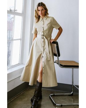 TRUEDAMES Lucky Me Woven Midi Dress - Gray