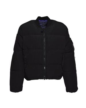 Alpha Industries Cropped Bomber-Style Ma-1 Puffer Jacket With Utility Pocket - Black