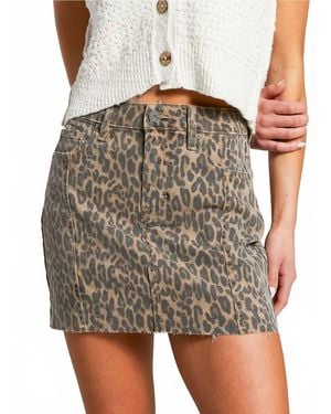 Hidden Jeans Cheetah Denim Mini Skirt - Multicolor