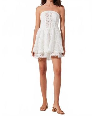 Astr Deasia Strapless Eyelet Mini Dress - White