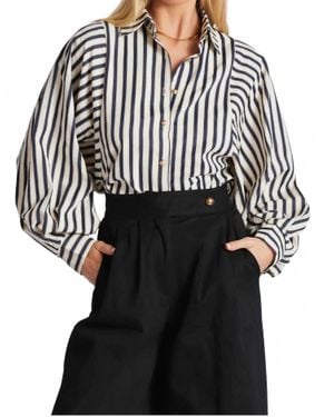Bishop + Young Aly Dolman Striped Long Sleeve Top - Black