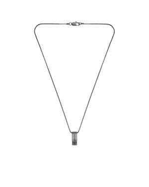 BOSS Stainless-Steel Necklace With Stripe-Effect Pendant - Metallic