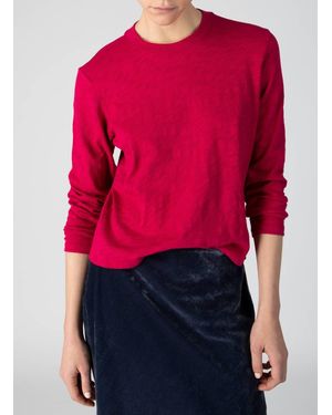 ATM Slub Jersey Long Sleeve Crop Tee - Red