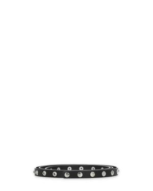 The Attico Studded Leather Closure Belt - Black