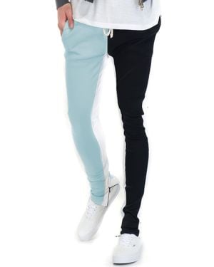 TRUEDAMES Two Tone Color Block Track Pant Jogger - Blue
